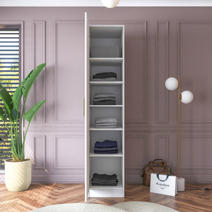 Hanah Home Armario Blanco con Estanterías Hanah Home Armario Blanco con Estanterías
